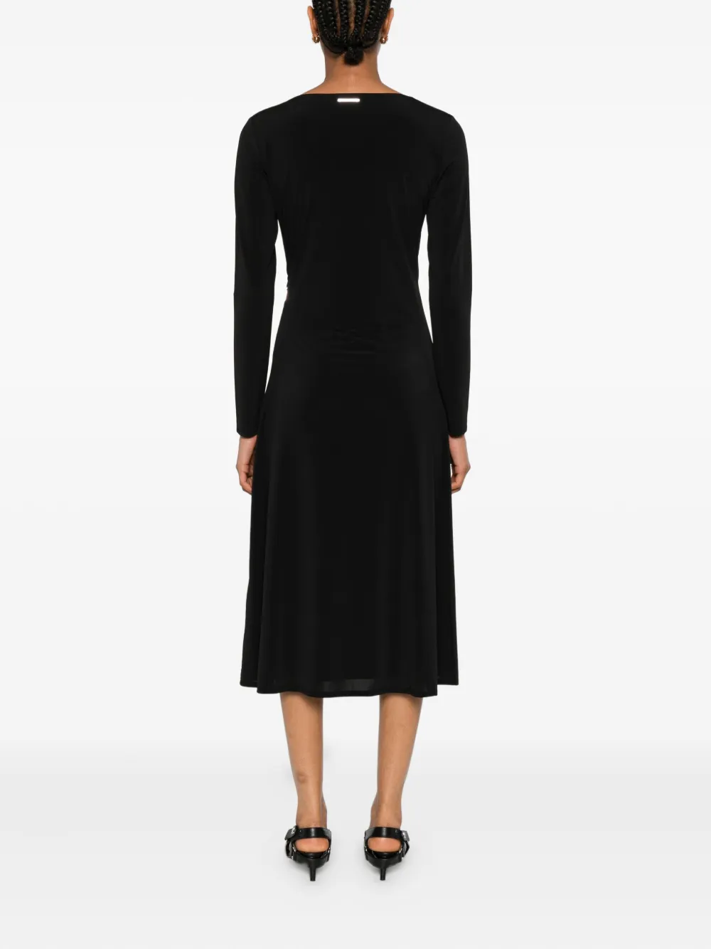 Karl Lagerfeld zip-detail wrap dress Zwart