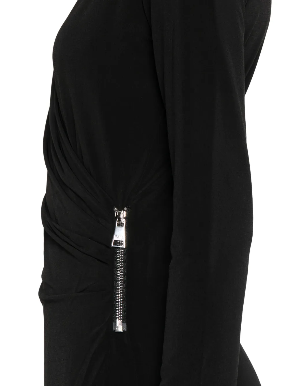 Karl Lagerfeld zip-detail wrap dress Zwart