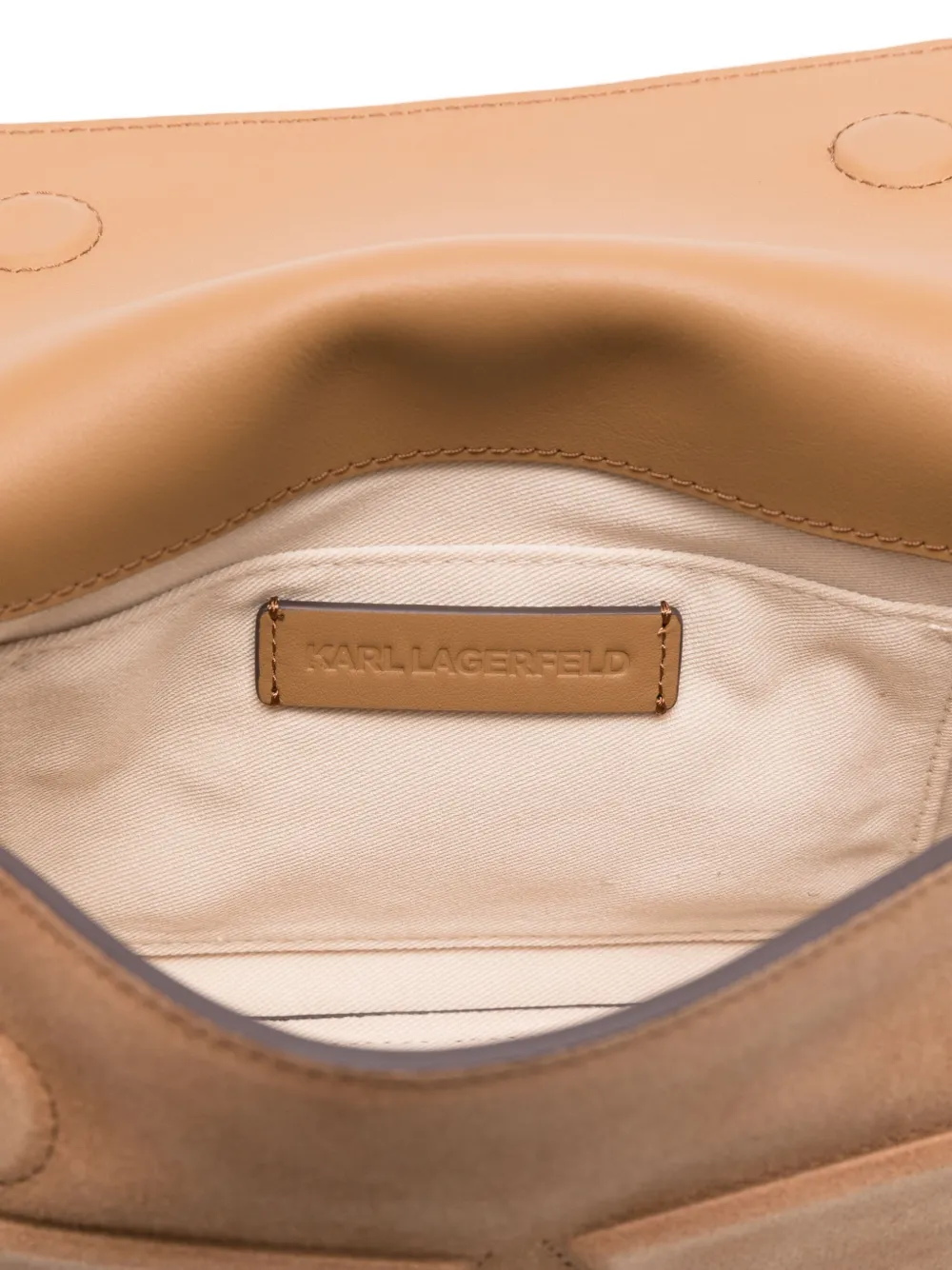 Karl Lagerfeld Ikon suède crossbodytas Bruin