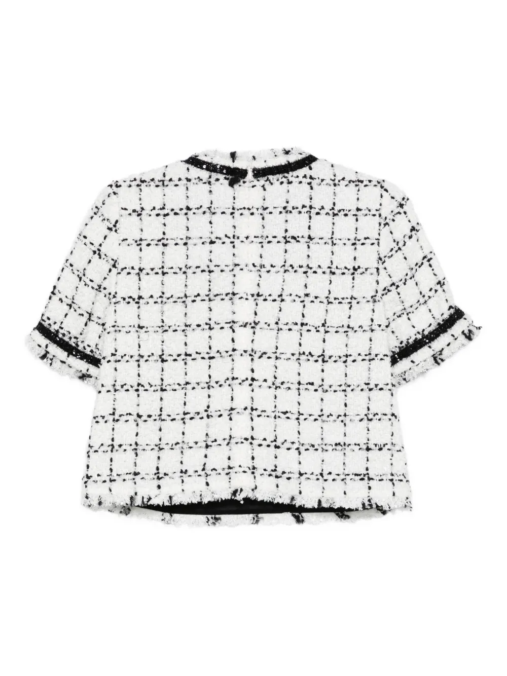 Karl Lagerfeld Tweed top met korte mouwen Wit