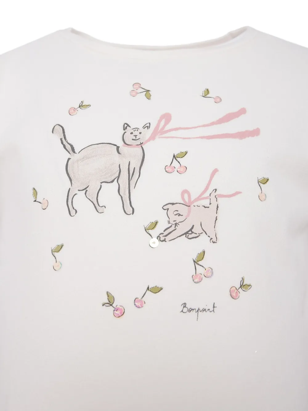 Bonpoint T-shirt met grafische print Wit