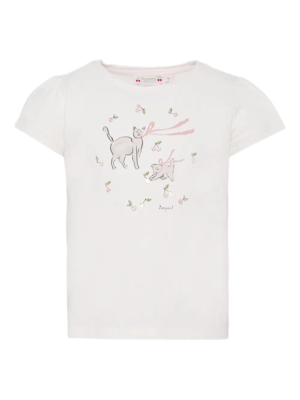 Bonpoint T-shirt met grafische print Wit