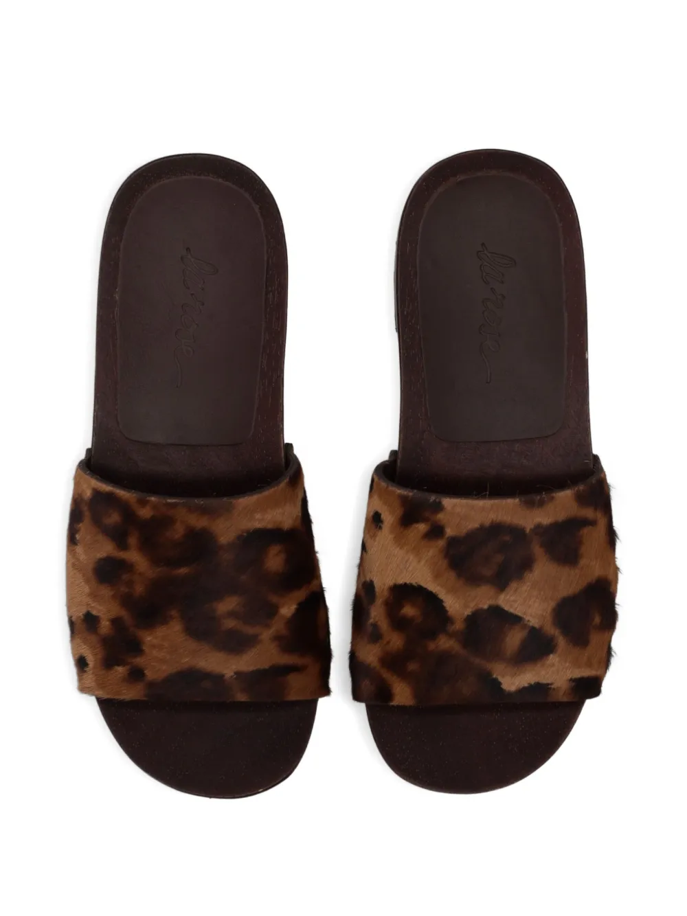 LA ROSE leopard-print leather sandals Brown