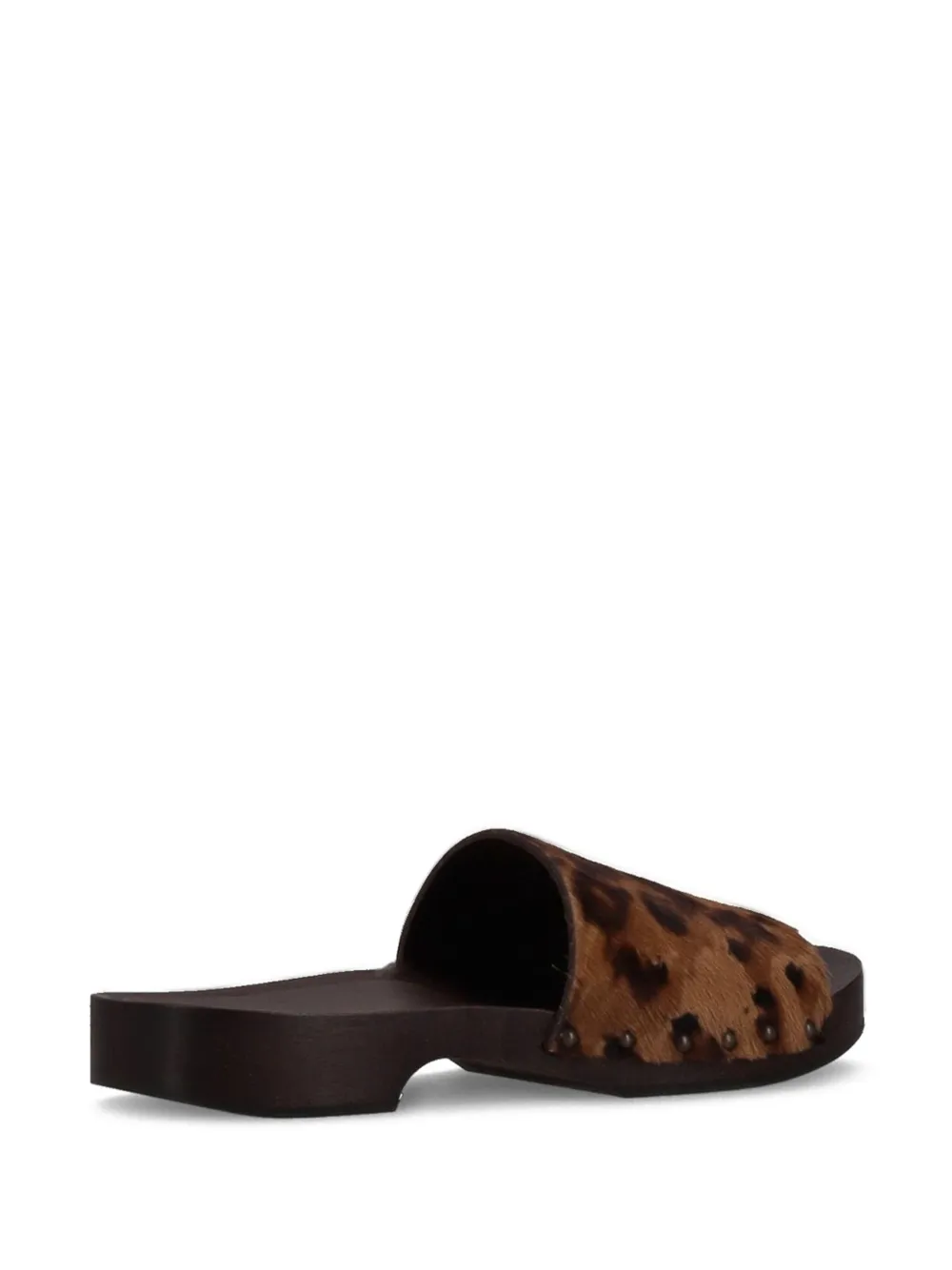 LA ROSE leopard-print leather sandals Brown
