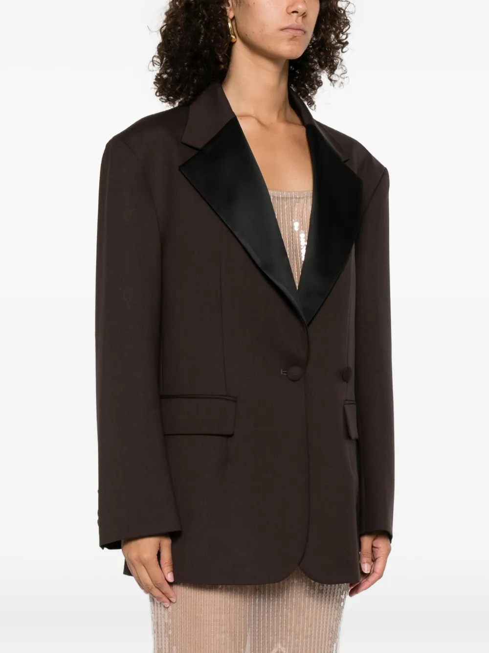 P.A.R.O.S.H. wide-lapel blazer Bruin
