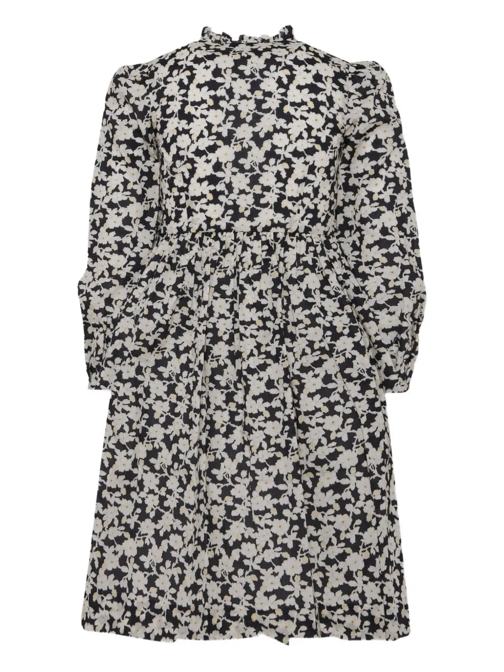 Bonpoint Katoenen jurk met bloe print Zwart