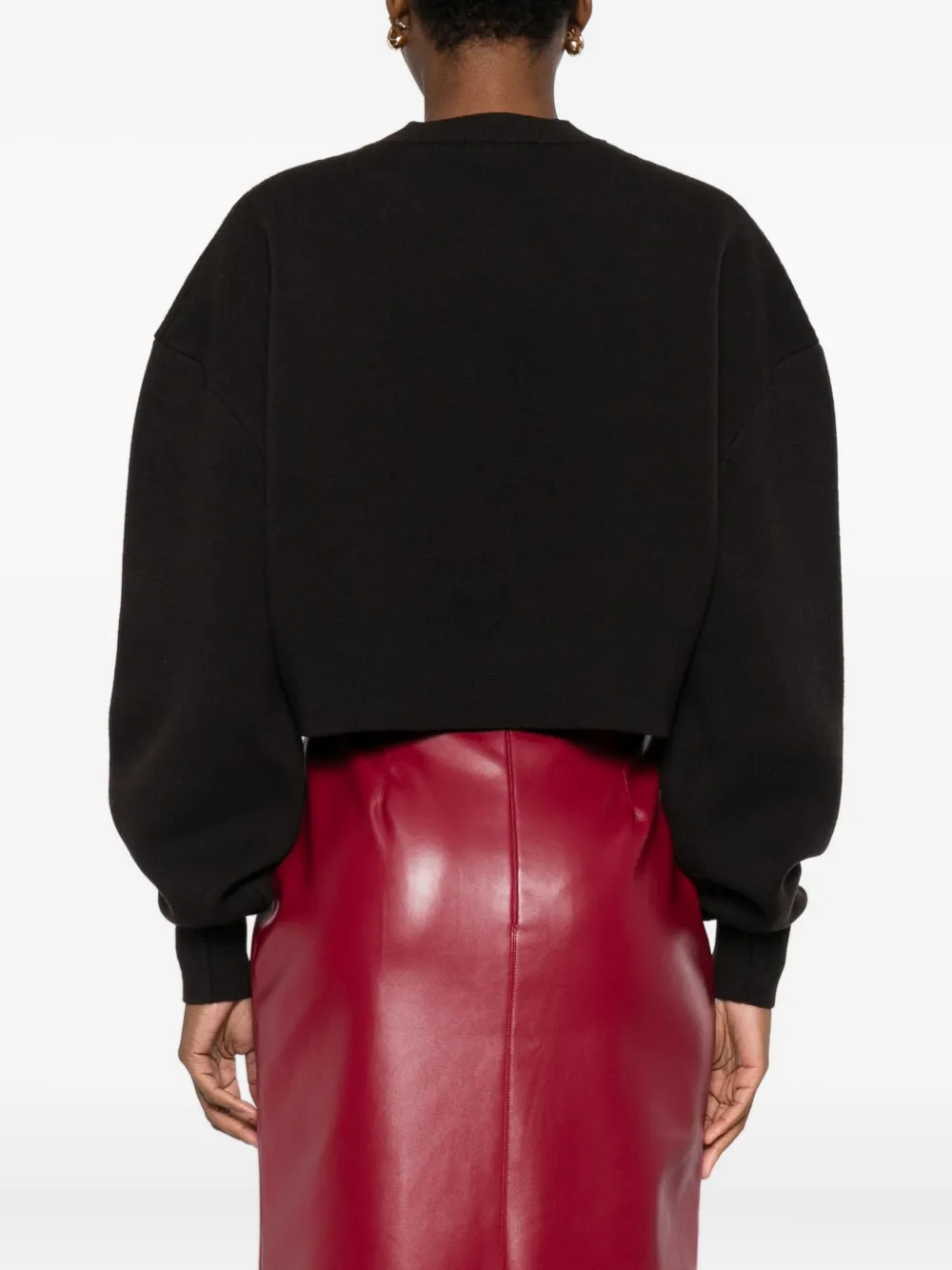 Tom Ford Round-neck Cropped Sweatshirt In Brown
