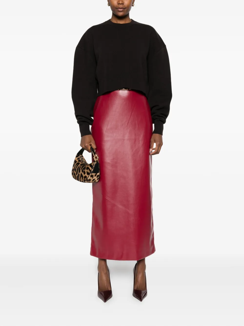 Tom Ford Round-neck Cropped Sweatshirt In Brown