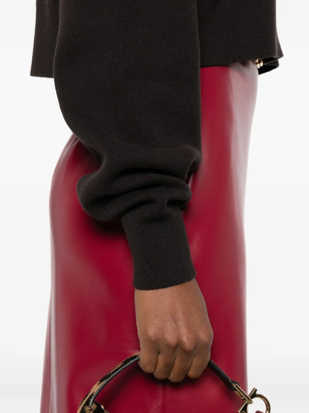 Tom Ford Round-neck Cropped Sweatshirt In Brown