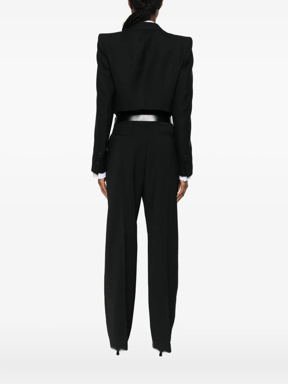 Tom Ford Double-breasted Cropped Blazer In Black