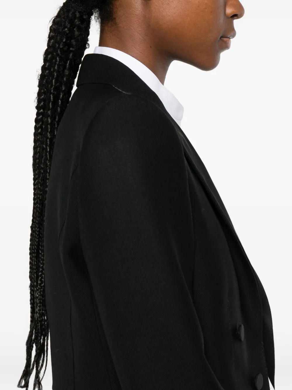 Tom Ford Double-breasted Cropped Blazer In Black