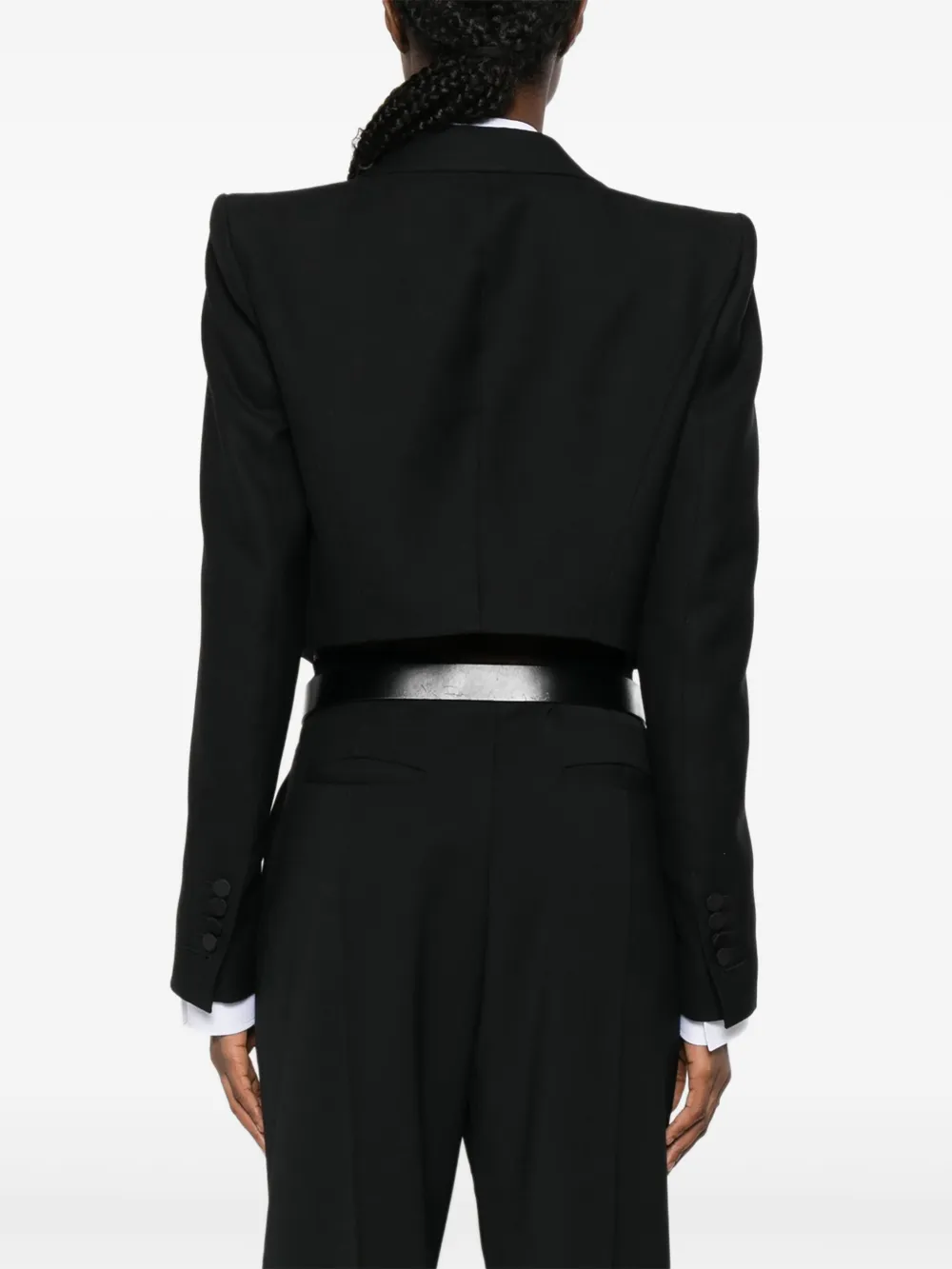 TOM FORD Cropped blazer met dubbele rij knopen Zwart