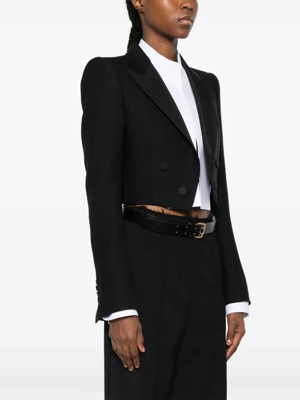 TOM FORD Cropped blazer met dubbele rij knopen Zwart