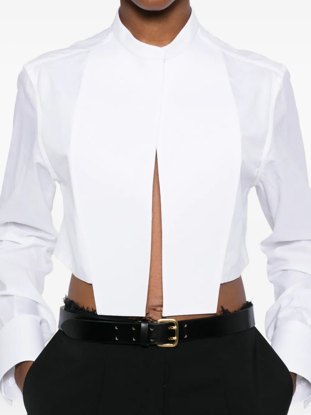 TOM FORD Cropped blouse met bies Wit
