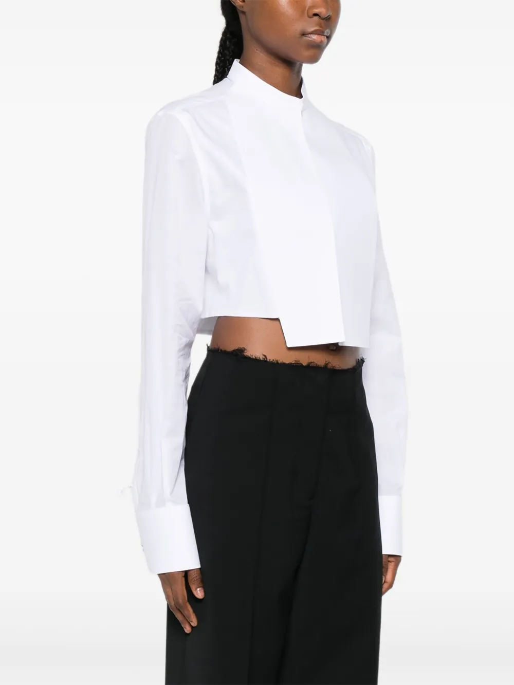 TOM FORD Cropped blouse met bies Wit