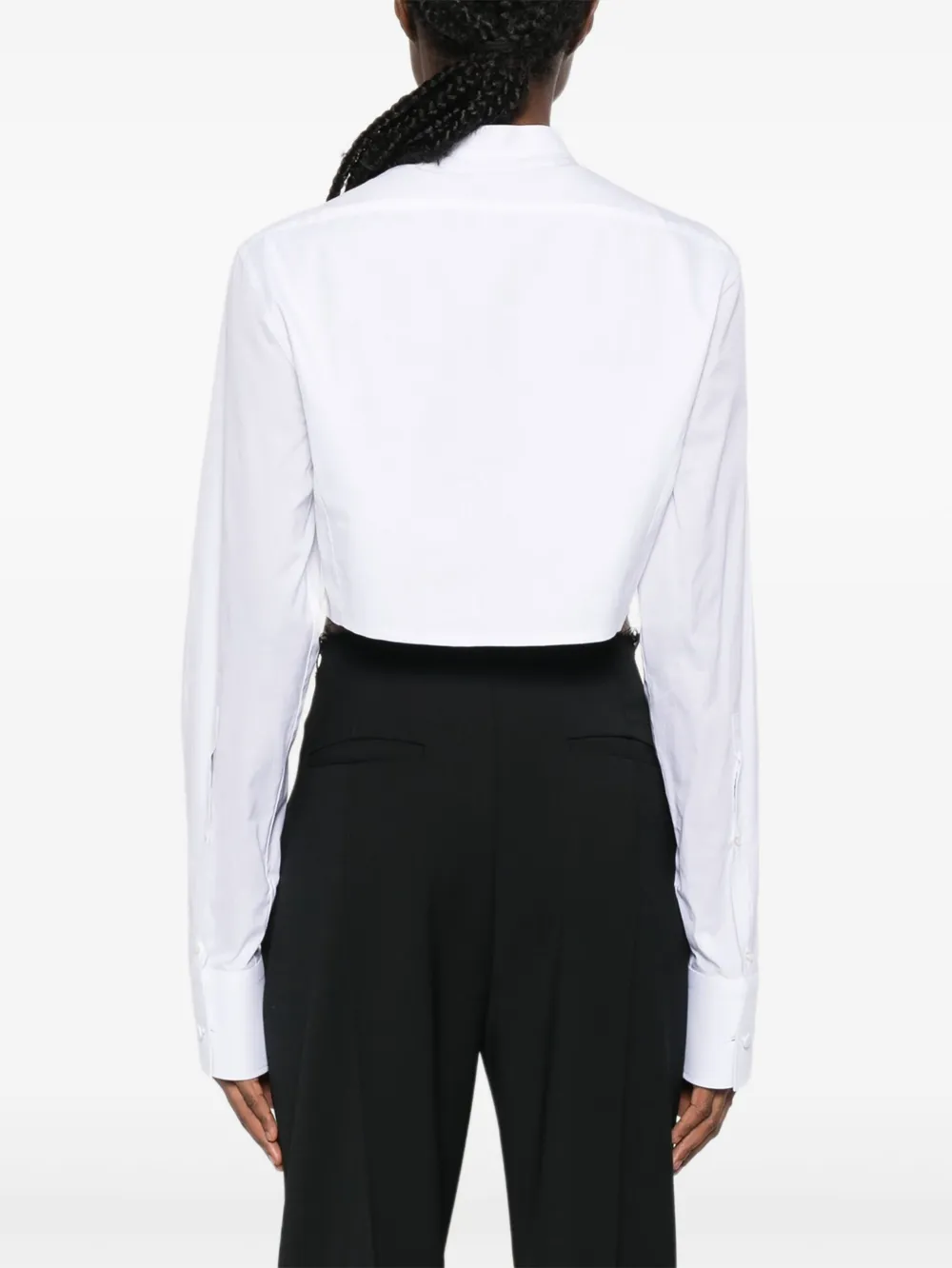 TOM FORD Cropped blouse met bies Wit
