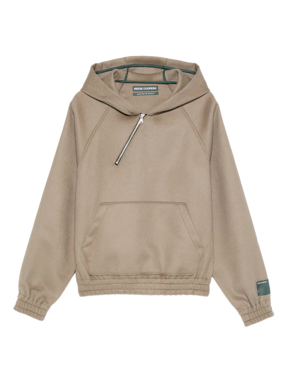 Reese Cooper Half-zip Knitted Hoodie In Brown