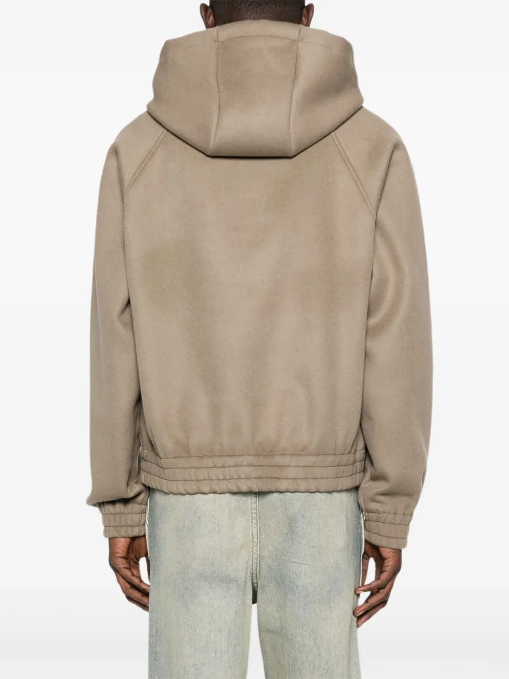 Reese Cooper Half-zip Knitted Hoodie In Brown