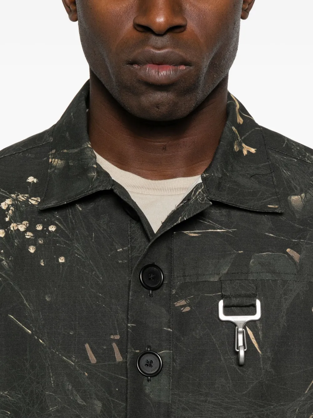 Reese Cooper Floral-print Cargo Shirt In Green