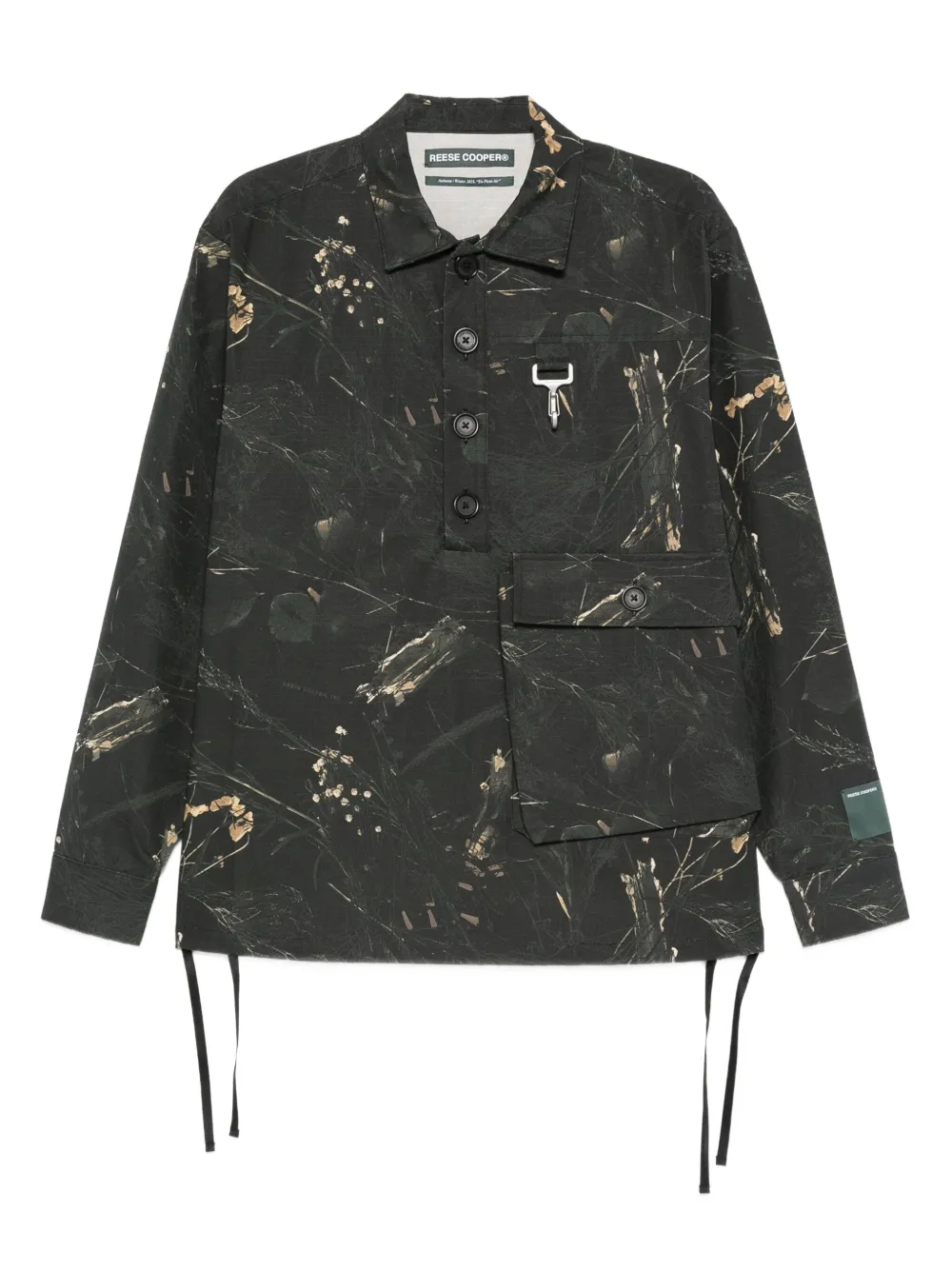 Reese Cooper Floral-print Cargo Shirt In Green