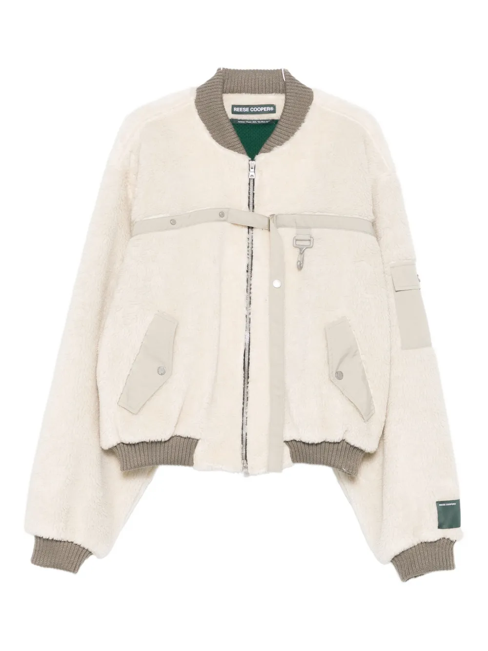 Reese Cooper fleece-texture bomber jacket - Toni neutri