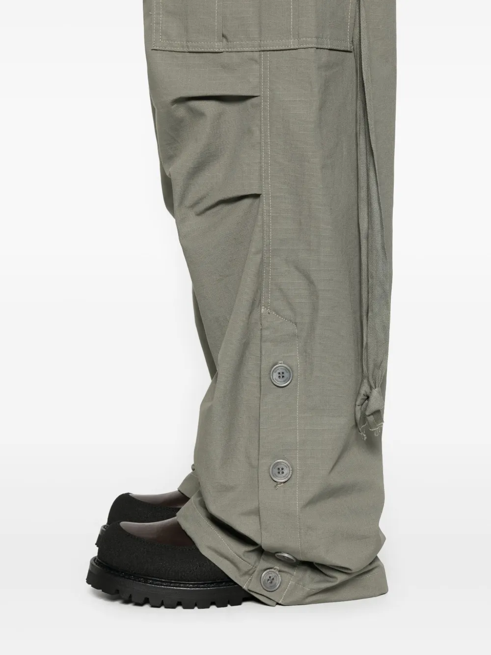 Reese Cooper Wide-leg Cargo Trousers In Green