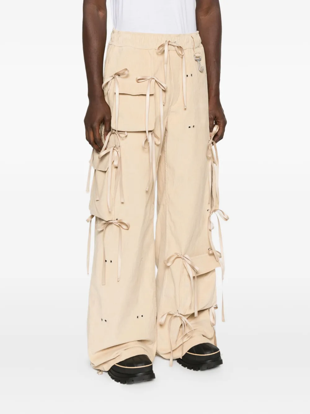 Reese Cooper Corduroy Wide-leg Trousers In Neutral