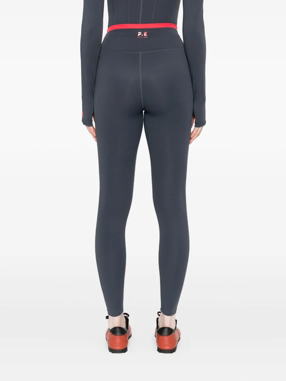 P.e Nation Vita Contrast-band Leggings In Blue