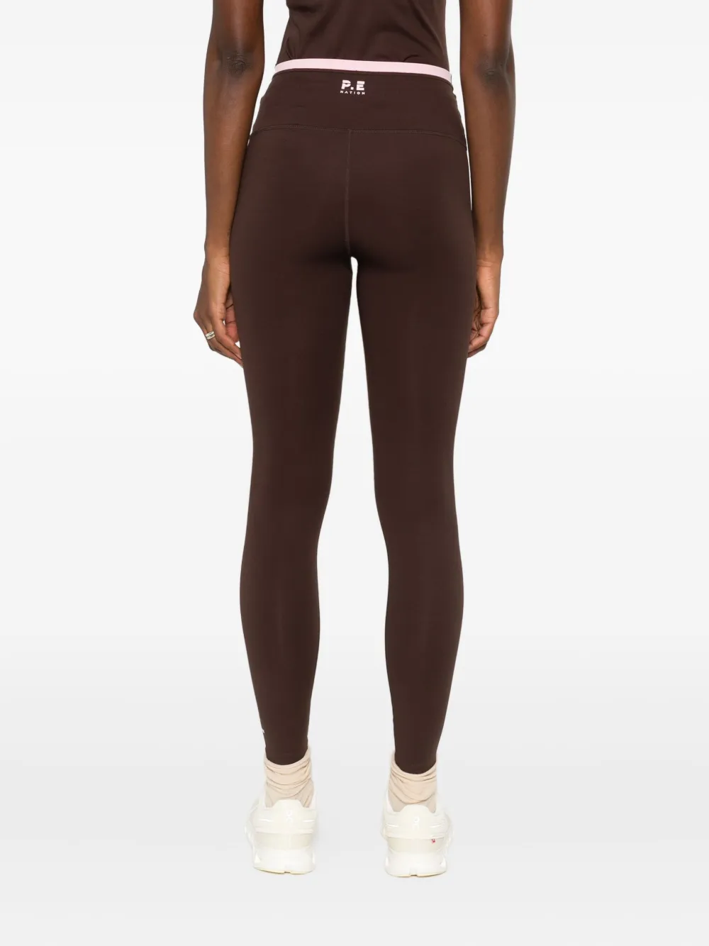 P.e Nation Leggings In Voller Länge Mit Hohem Bund In Brown