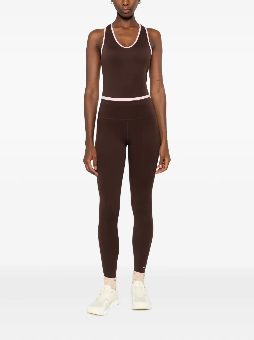 P.e Nation Leggings In Voller Länge Mit Hohem Bund In Brown