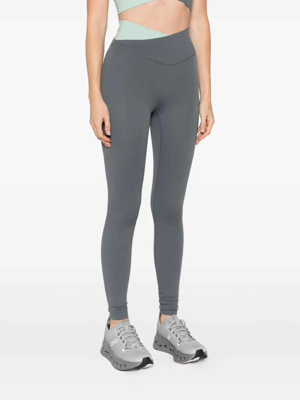 P.E Nation Legging met gekruiste tailleband Grijs