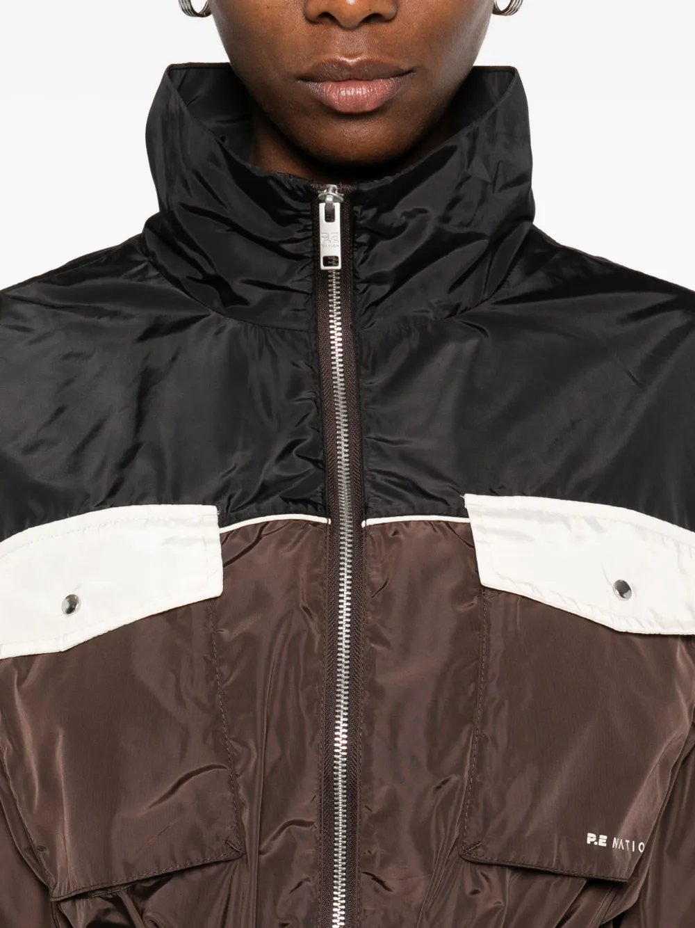 P.e Nation Pocket-detail Zip-front Jacket In Brown