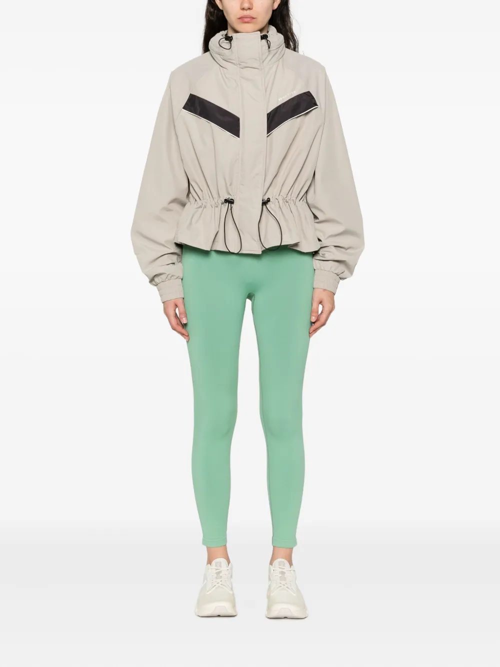 P.e Nation Chevron-detail Performance Jacket In Neutral
