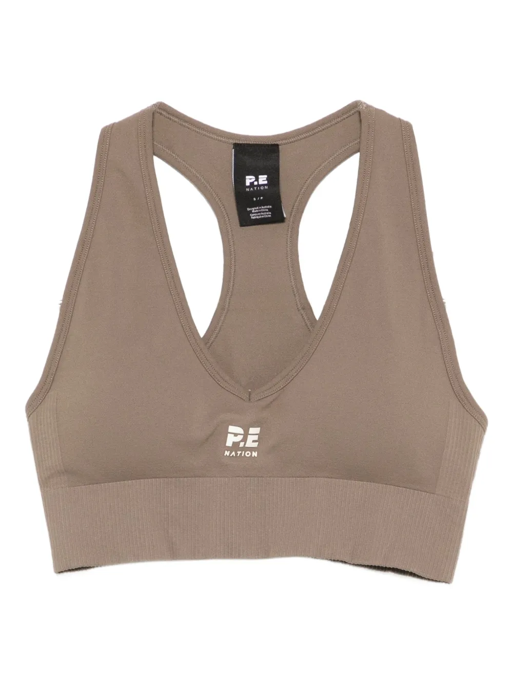 P.E Nation seamless V-neck sports bra | Brown | Image 1