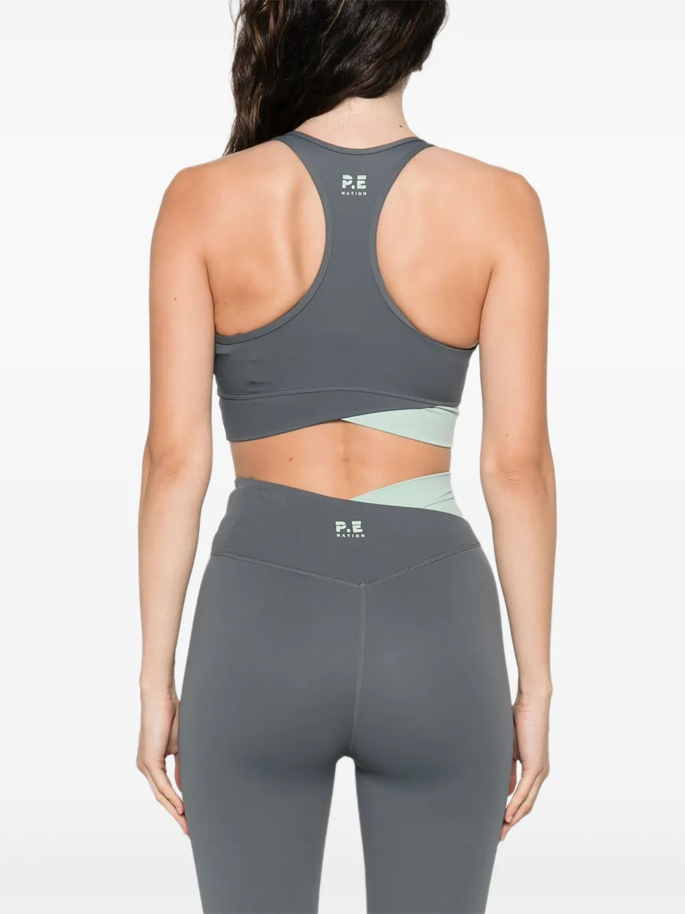 P.E Nation Wander sport-bh met gekruiste bandjes Grijs