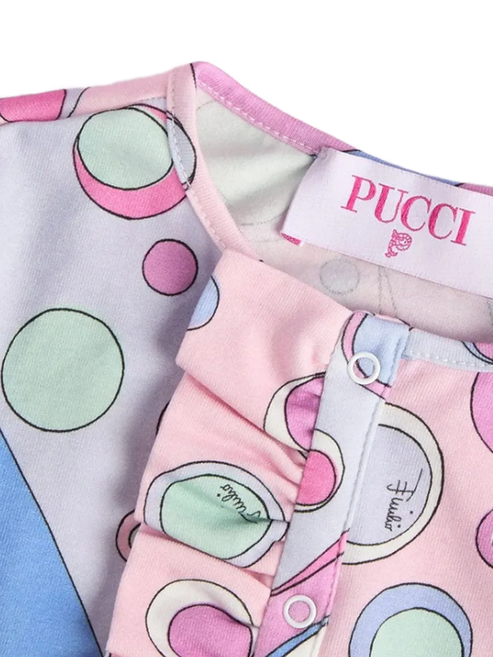 PUCCI Junior Fontane romper set met ruches Roze