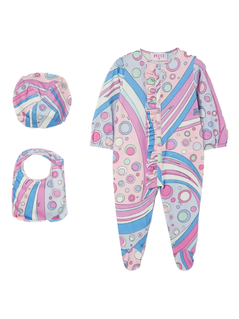 PUCCI Junior Fontane romper set met ruches Roze