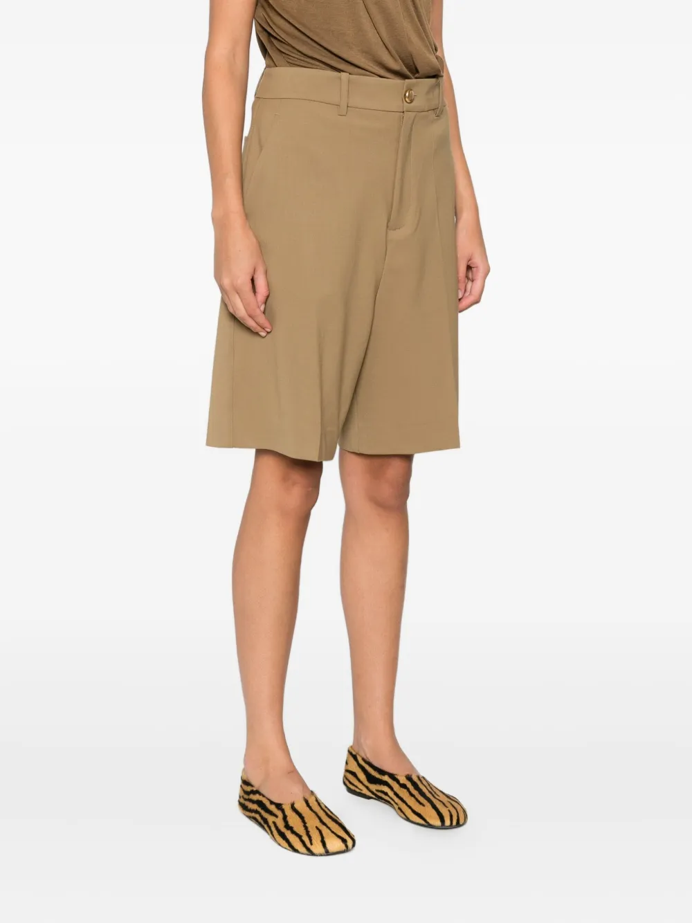 P.a.r.o.s.h Virgin Wool-blend Shorts In Neutral