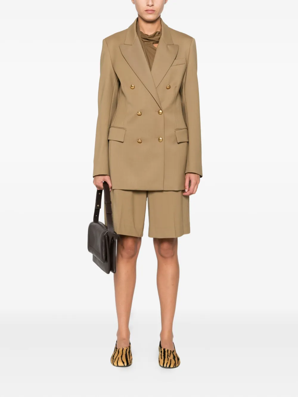 P.a.r.o.s.h Virgin Wool-blend Shorts In Neutral