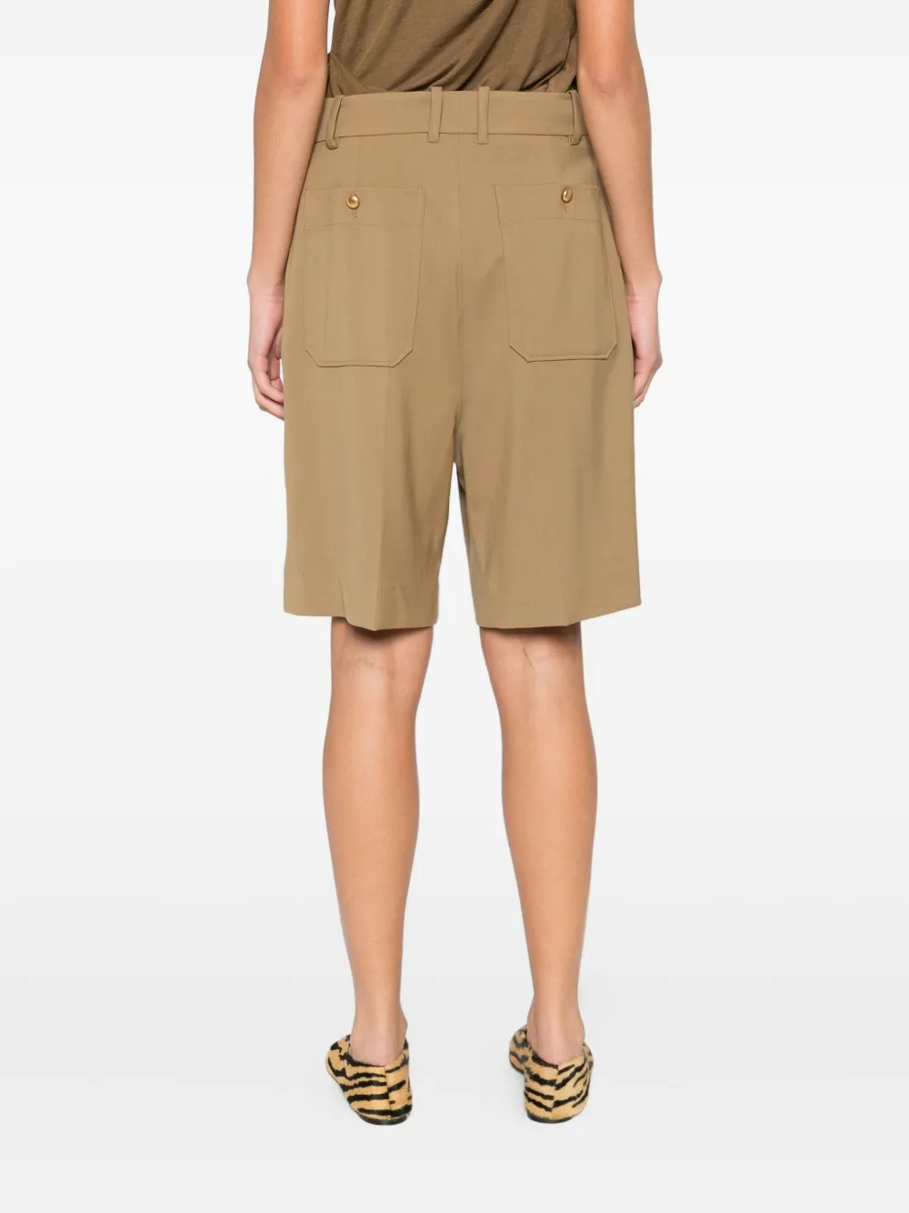 P.a.r.o.s.h Virgin Wool-blend Shorts In Neutral