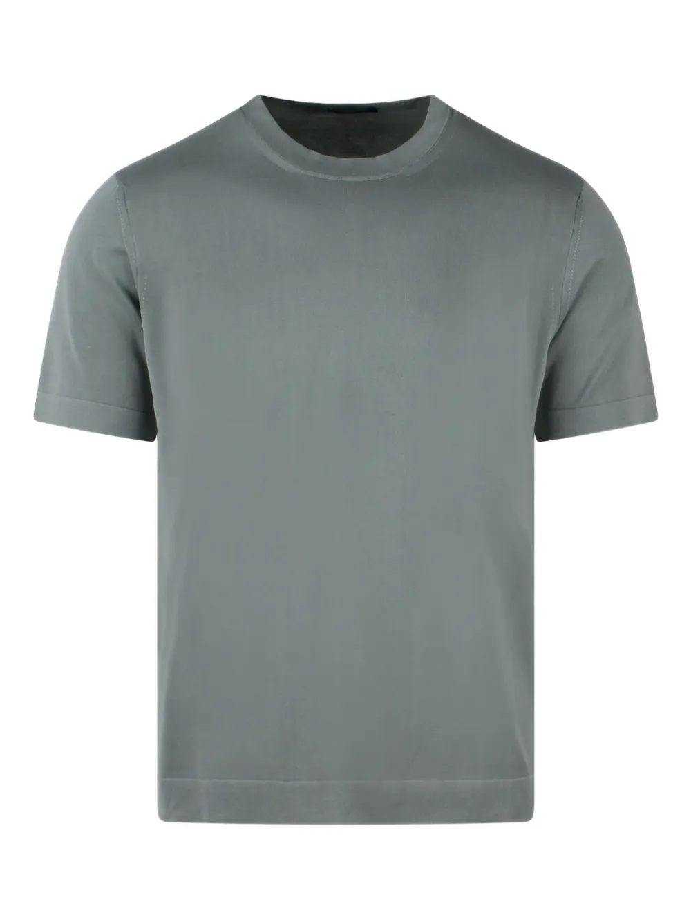 Drumohr T-shirt met ronde hals en geribbelde afwerking Grijs