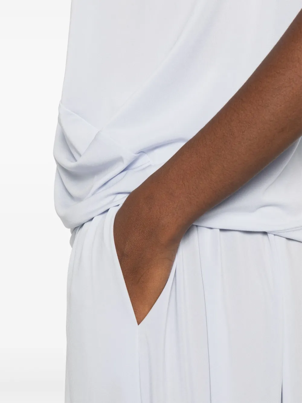 Issey Miyake elasticated-waist trousers Blauw