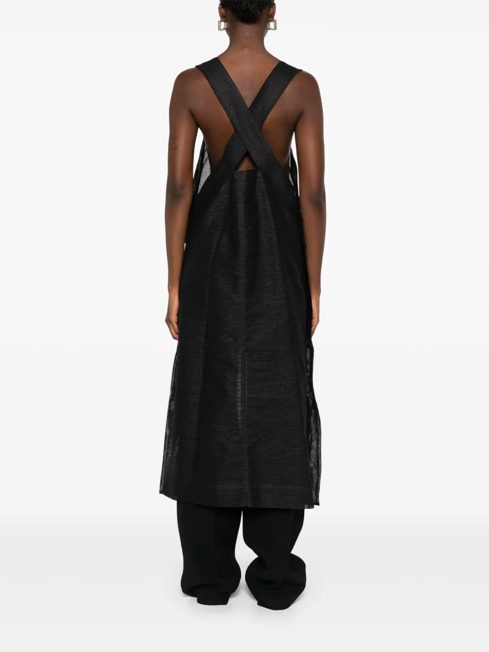 Issey Miyake Sleeveless Midi Dress In Black
