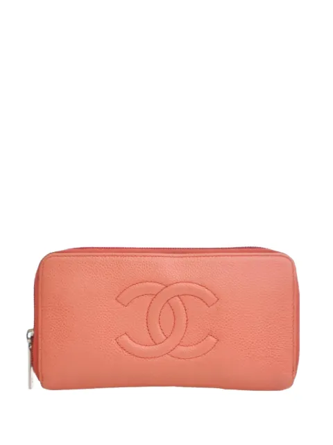 CHANEL Pre-Owned 2012-2013 CC Caviar Zip Around Wallet long wallets