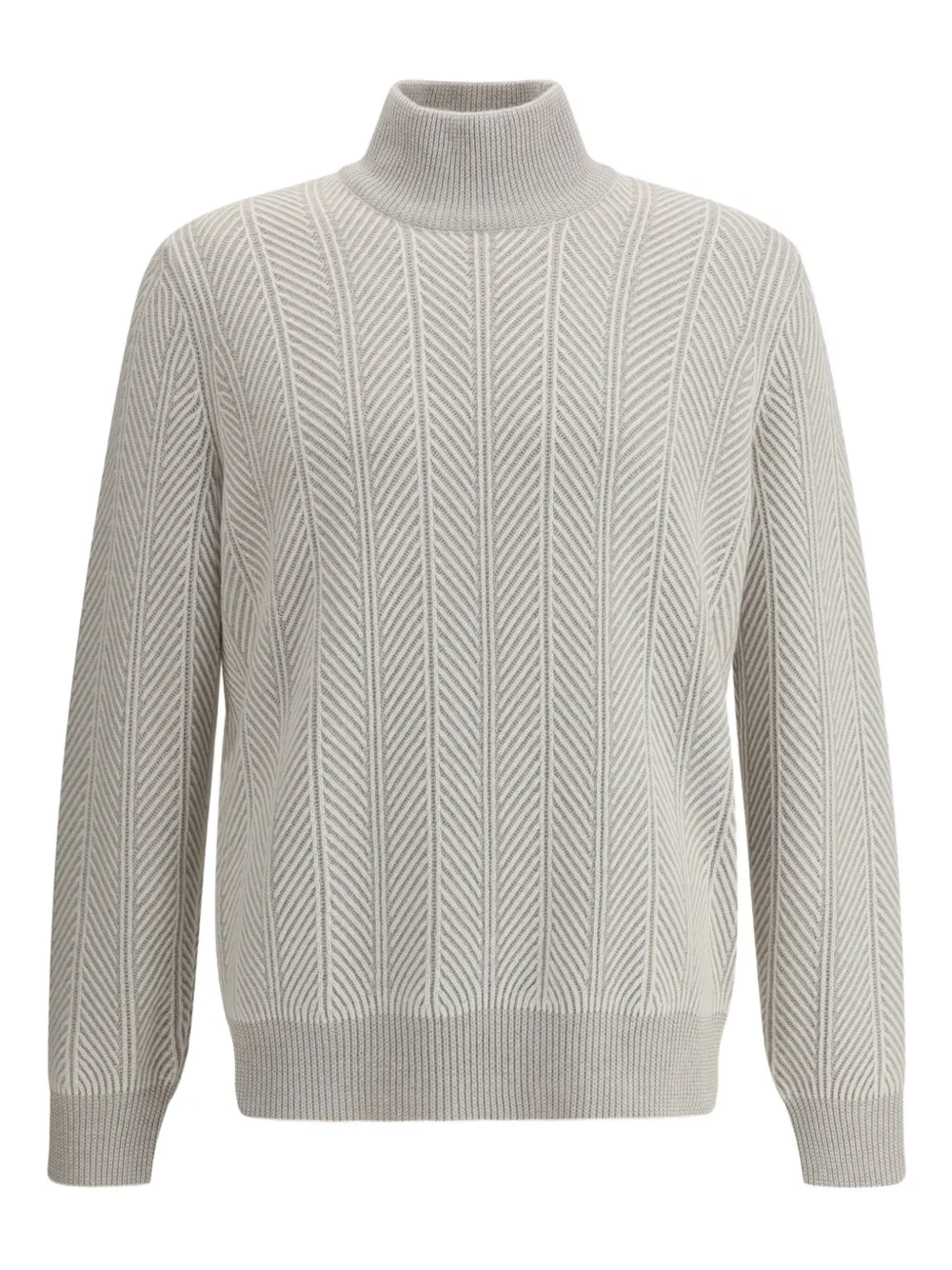 Brunello Cucinelli herringbone turtleneck sweater Grijs