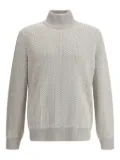 Brunello Cucinelli herringbone turtleneck sweater - Grey