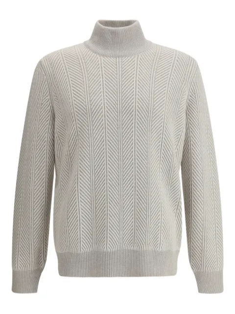 Brunello Cucinelli 人字斜纹针织高领毛衣