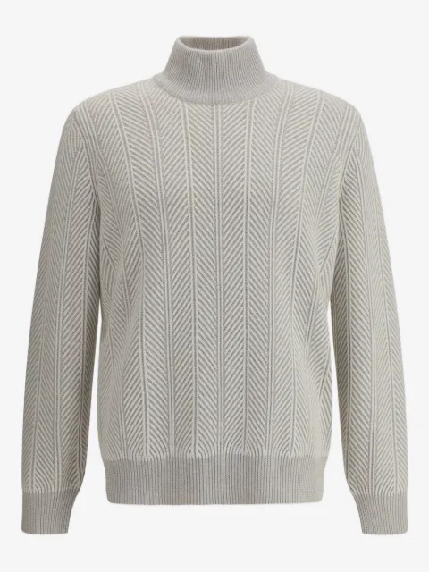 Brunello Cucinelli herringbone turtleneck sweater