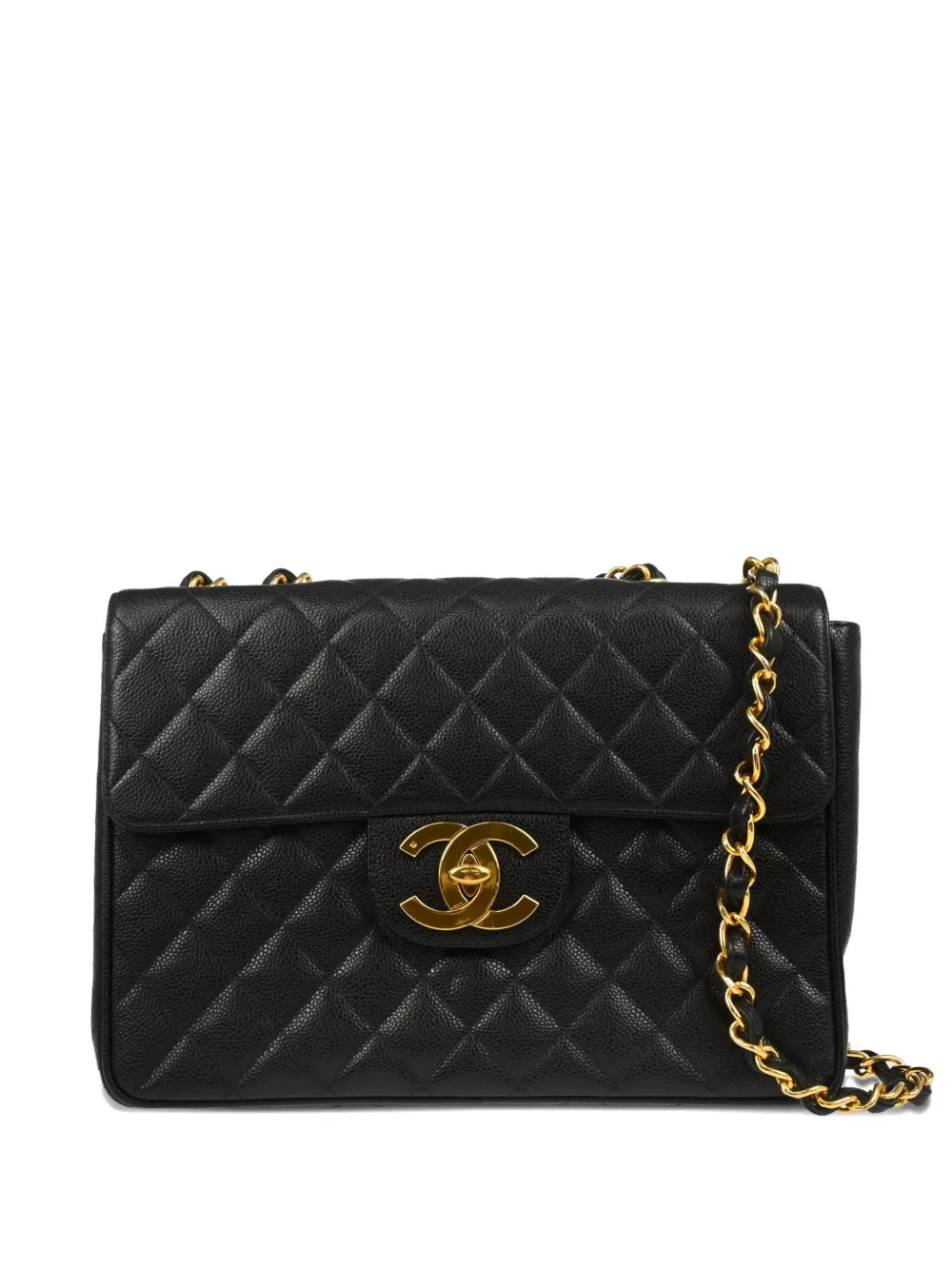 CHANEL Pre-Owned 1995 Jumbo Classic Flap shoulder bag - ブラック CHANEL Pre-Owned 1995 Jumbo Classic Flap shoulder bag - ブラック