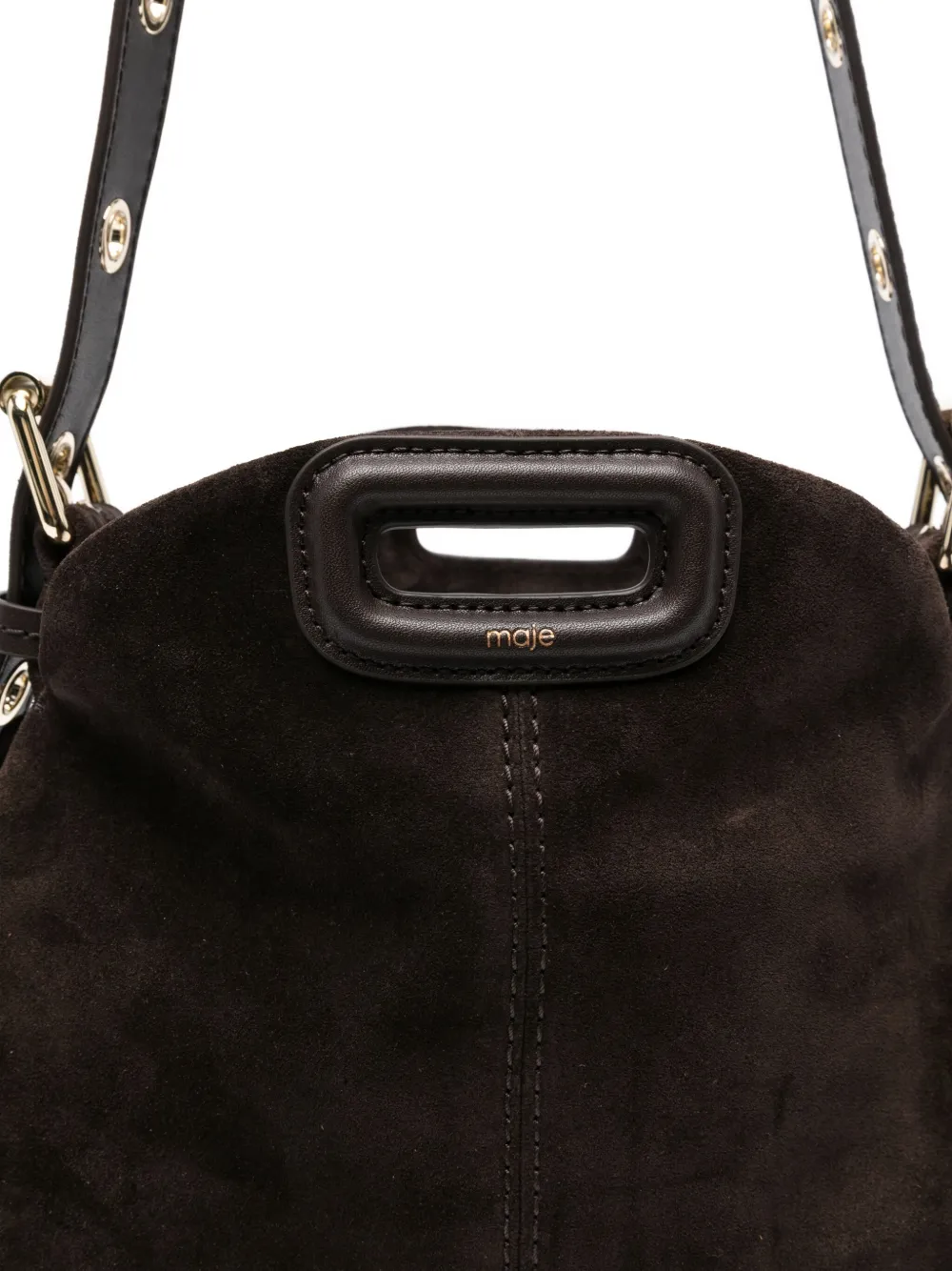 Maje Schoudertas met franje detail Bruin